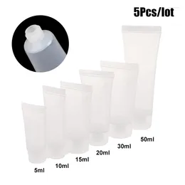 Storage Bottles 5pcs 5/10/15/20ml Empty Lipstick Tube Lip Soft Makeup Squeeze Clear Plastic Gloss Container Refillable