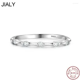 Cluster Rings JLY Fine European CZ Bamboo 925 Sterling Silver Foldable Ring For Women Birthday Party Wedding Gift Jewellery