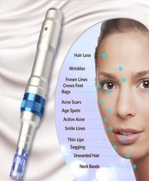 Whole ULTIMA A6 Wireless Rechargeable Derma Dr pen Auto Electric Micro Needle Cartridges Dermapen Skin Care Face Lifting6741093