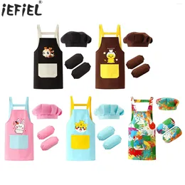 Clothing Sets Kids Halloween Career Day Artist Painter Chef Cosplay Costume Animals Pattern Apron Arm Sleeve Hat Cooking Drawing Accessories