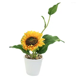 Decorative Flowers Artificial Flower Potted Plant Sunflower Always Looks Fresh Overall Height Suitable For Decorating Living Rooms