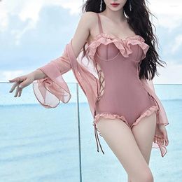 Women's Swimwear VigoAnne Solid 2 Piece Women 2024 Verge Push Up One Swimsuit Korean Closed Monokini Strapped Summer Bathing Suit