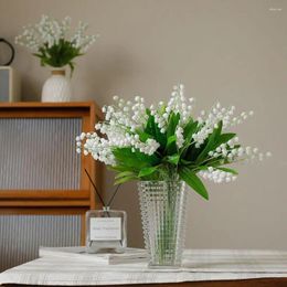 Decorative Flowers 7 Branch White Artificial Lily Of The Valley Flower Gift Silk Fake Bouquet For Home Office Wedding Party Decor T4X8