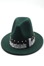 Stingy Brim Hats Fedora Hat Women Men Ribbon Band Belt Wide Classic Beige White Felted British Elegant Fascinator Winter Women038982824