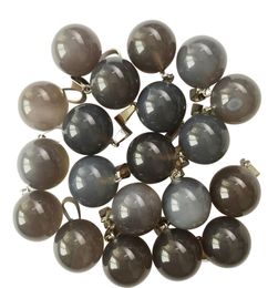fubaoying Whole 25pcslot High Quality natural Grey Agate round ball charms Pendant 16mm for Jewellery making Earrings 9944229