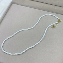 Choker Trend White Pearl Chokers Necklace 4 6 8 10 12mm Clavicle Chain For Women Classic Elegant Wedding Neck Jewellery Love Girl Gift