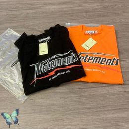 Men's Plus Tees Summer T Shirt Black Orange Cotton Embroidery Short Sleeve T-Shirts for Women 2759