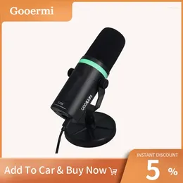 Microphones Gooermi USB Dynamic Wired Microphone Gradient Glare Gain Adjustment With Type-c XLR Interface For Recording Live Game