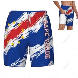 Men's Swimwear Cape Verde Flag 3D Mens Swimming Beach Surfing Pants Swim Shorts Trunks Compression Liner 2 In 1 Quick-Dry