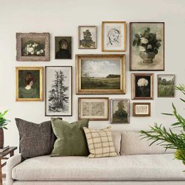 Wallpapers Landscape Wall Art Poster Retro Printing Portrait Sketching Canvas Gallery Painting Living Room Home Decoration J240505