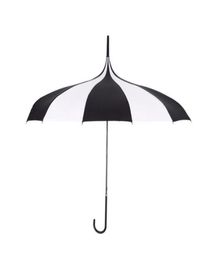 Black And White Rain Umbrella Women Big Large Long Handle Gothic Classical Windproof Tower Pagoda Style Quick Delivery1897103