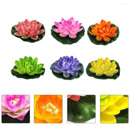 Decorative Flowers Artificial Plants Lily Flower Floating Water Pond Pads Decor Ponds Simulation Foam Pool Decorations Fake Decoration