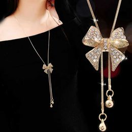 Pendant Necklaces Wholesale of new fashion retro Jewellery necklaces longbow style womens decorative pendant necklaces 2024 Q240430