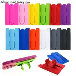 Storage Bags Silicone World Multi Functional Cell Phone Card Holder Bag Zero Wallet Case Back Cover