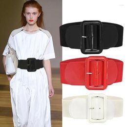 Belts Elegant Women's Elastic Belt With Metal Irregular Buckle Waistband Simple And Wide Versatile Dress Decoration