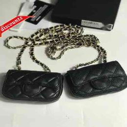 Brand Design 8900 Letter Luxury Plaid Woman's Shoulder Chain Cc Bag Lambskin Fanny Pack Decoration Messenger Bags Real Leather Min 255U