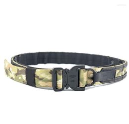 Belts Men039s Tactical Belt Military Survival Molle Multi Function Double Layer Combat Training Multicam Battle Metal Buckle3382728