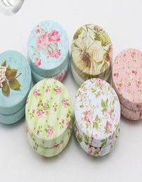 Floral Pastoral Iron Storage Tank Box Bins Cans Metal Round Coffee Tea Snacks Candy Tin Storage Container Decor4477280