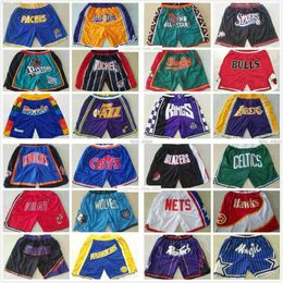 All Team Just Don Basketball Shorts Retro LosrAngelesrLakersrShort Sport Purple Black White Yellow Hip-Pop Pants With Pocket 245v