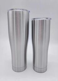 30oz curved tumbler Stainless Steel tumbler Coffee Beer mug Double Wall Vacuum Insulated Travel Mug with SplashProof Lid6138665