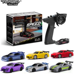 Turbo Racing 1 76 C64 C73 C72 C74 DRIFT RC CAR WITH GYRO RADIO FULL比例リモートコントロールおもちゃRTRキット子供と大人240428