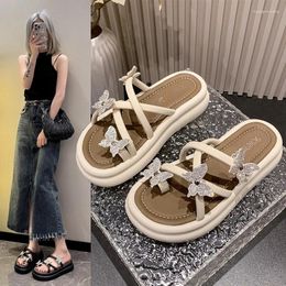 Slippers Flip-flops 2024 Summer Designer Thin Bow Thick Sole Non-slip Fashion Casual Simple Outdoor Beach Women Women's Sandals