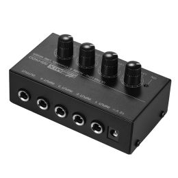 Player Mx400 UltraCompact 4 Channels Mini Audio Stereo Headphone Amplifier with Power Adapter Black Eu Plug