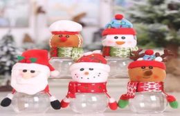 Christmas Candy Box Hanging Hand Children Creative Gift Ideas Transparent Kids Plastic Doll Jar Storage Bottle Santa Bag Sweet New2102816