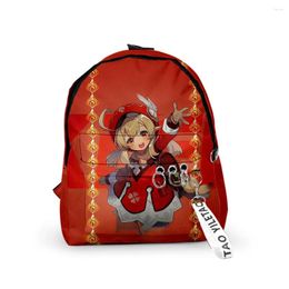 Backpack Harajuku Genshin Impact Backpacks Boys/Girls Pupil School Bags 3D Print Keychains Oxford Waterproof Cute Small