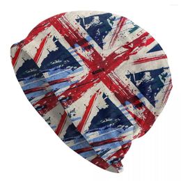 Berets Vintage Britain National Flag Caps Unisex Street Skullies Beanies Hats Spring Warm Thermal Elastic Bonnet