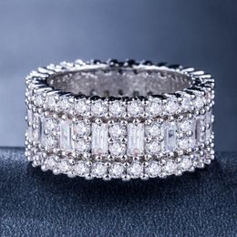 Victoria Wieck New Arrival Luxury Jewellery Circle Rings 925 Sterling Silver Princess Topaz CZ Diamond Eternity Wedding Band Ring for Wom 335Q