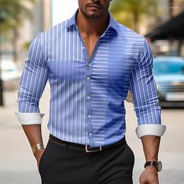 Men's Dress Shirts Shirt Stripe Chequered 3 Style 23 Colours Business Office Buclothing Super Large Size Comfortable Fabric