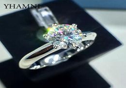 Luxury Classic 1 Carat Lab Diamond Ring 18KRGP Stamp White Gold Pt Wedding engagement Jewellery For Women Gift7323944
