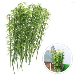 Decorative Flowers 40 Pcs Bamboo Model Artificial Plant Miniature Faux Decor Micro Landscape Fake Adornment