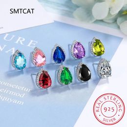 Stud Earrings Real 1 CT D Color Pear Cut Moissanite Waterdrop Earring For Women Top Quality 925 Sterling Silver Sparkling Wedding Jewelry