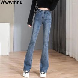 Women's Jeans Skinny Spring Fall Flare High Waist Vintage Classic Denim Pants Women Korean Fashion Stretch Pantalone Casual Vaqueros