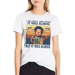 Women's Polos It Was Aliens Shirt T-shirt Summer Tops Oversized Designer Clothes Women Luxury