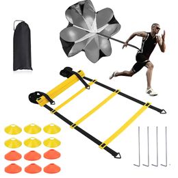 Kit de equipamentos de treinamento de futebol flexível Kit de velocidade ágil escada de pára -quedas esportes acessórios de futebol 240428