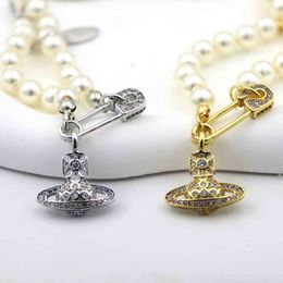 Designer High version Brand full diamond Saturn pin pearl bracelet for womens fashion accessories