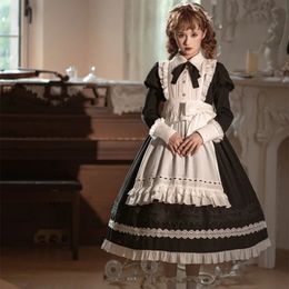 Women Gothic Lolita Dress Party Stage Princess Dress Anime Cosplay Costumes Apron Maid Outfit Lolita Big Bow Kawaii Dresses 240424