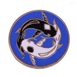 Brooches Yin Yang Koi Fish Badge Anime Inspiration Enamel Pin Fashion Jewellery Decoration Gift