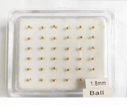 pack of 36pcs 925 sterling silver 18mm Plain Ball Nose Studs nostril Piercing Body Jewellery4958897