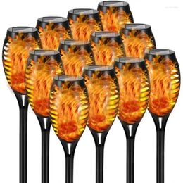 1/2/4/6/8/12pcs Solar Flame Light Outdoor Waterproof 12LEDs Torches Landscape Lamp For Courtyard Garden Yard