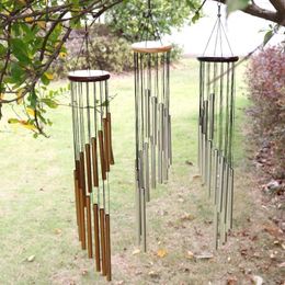 Decorative Figurines 12 Tubes Wind Chimes Aluminium Tube Pine Metal Pipe Bells Decor Outdoor Yard Decoration Large