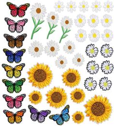 Fabric Embroidered Coloured Sewing Notions and Tools Butterfly s Patches Clothes Sticker Bag Sew Iron On Applique DIY Apparel Sewing Clothing Accessories6458137
