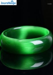 Genuine Bright Green Natural Cat Eye Stone Crystal Bangles Women Lucky Gift Help Marriage Bracelet Jewellery JoursNeige19172682