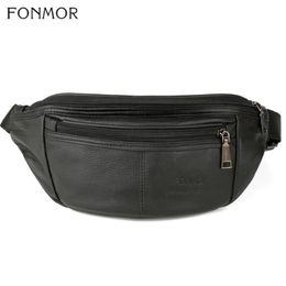 Waist Bags Fonmor Womens Antitheft Bag Fanny Pack Genuine Leather Belt Purse Small Phone Key Black Men Packs Unisex 249c