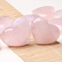 Party Decoration 1pc Pink Rose Quartz Crystal Heart Wire And Wrapping Jewelry DIY Love Wedding Return Gift