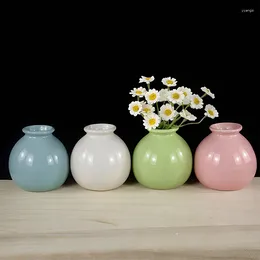 Vases 1Pc Nordic Small Ceramic Flower Vase Pot Plants Basket Home Dining Table Bedroom Decor Wedding Decoration Supplies