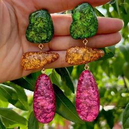 Dangle Earrings Colorful Water Drop Resin For Woman Party Casual